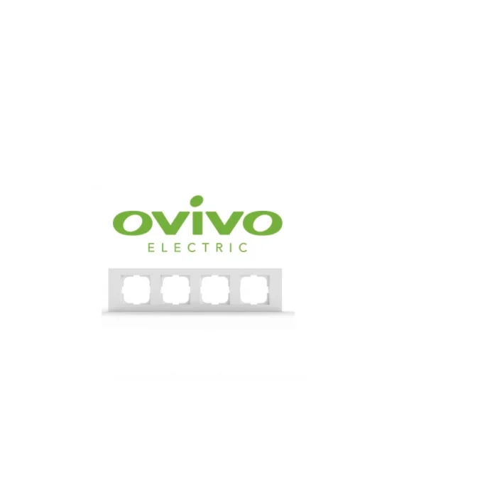  Beyaz Dörtlü Çerçeve Grano - Priz ve Anahtar İçin Uyumlu Çerçeve