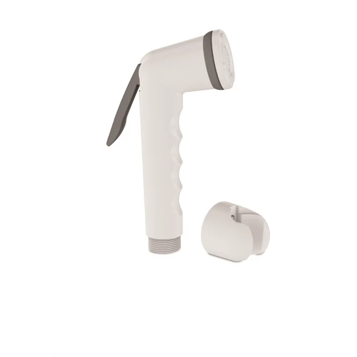 BUĞZ Köşeli Taharetmatik Şattaf Başlık - Beyaz Gri Plastik - Banyo Aksesuarı BX-313432
