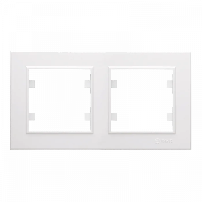  Beyaz İkili Çerçeve - Priz ve Anahtar İçin Uyumlu Çerçeve