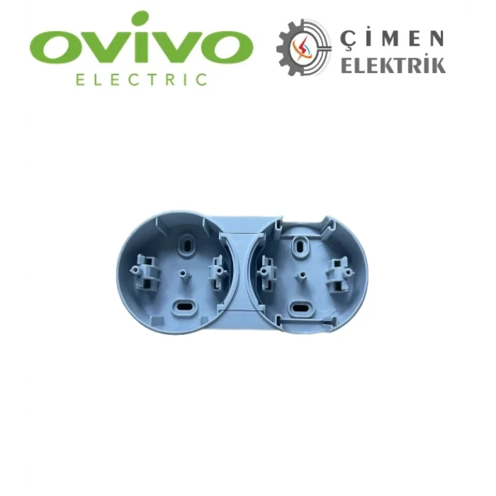  Beyaz İkili Sıva Üstü Kombine Anahtar Priz Kutusu - Elektrik Tesisat Anahtarı