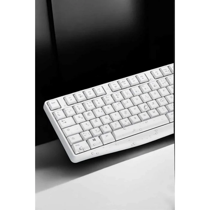  Beyaz Kablosuz Klavye Fare Seti Kablosuz Fare USB Alıcı PC Uyumlu