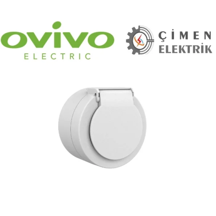  Beyaz Kapaklı Topraklı Priz Sıva Üstü