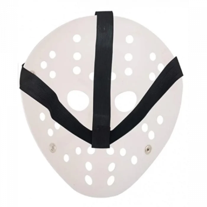  Beyaz Kırmızı Çizgili Tam Yüz Hokey Maskesi