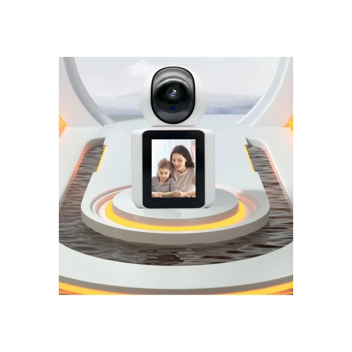 BUĞZ Beyaz LCD Ekranlı 1080P Görüntülü Bebek Kamerası, Gece Görüşü ve Canlı İzleme Özellikli
