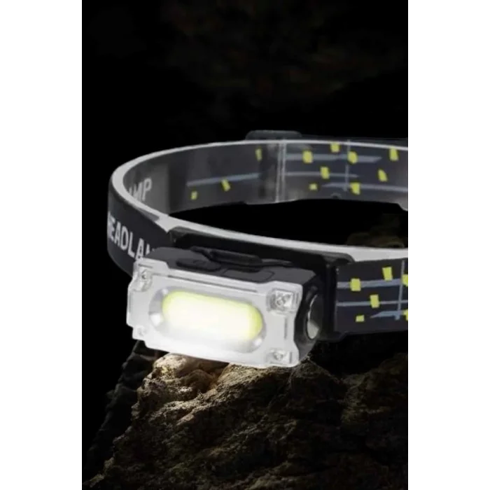  Beyaz Led Işık Sensörlü Kafa Lambası Lityum Batarya Led El Fenerli Şarjlı