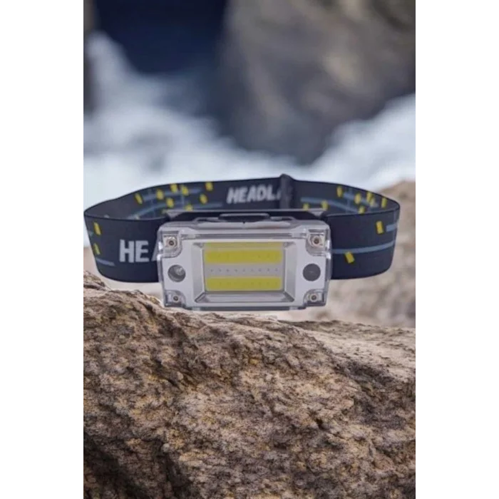 BUĞZ Beyaz Led Işık Sensörlü Kafa Lambası Lityum Batarya Led El Fenerli Şarjlı - Lisinya