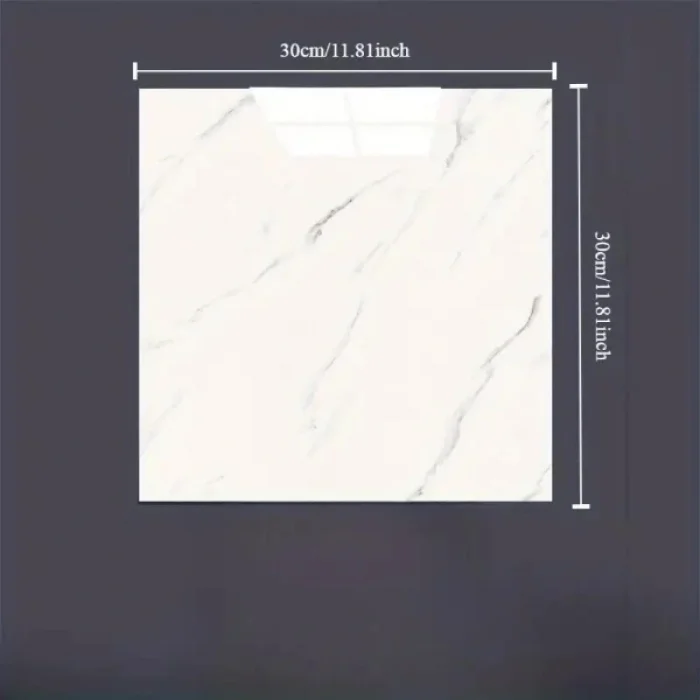 BUĞZ Beyaz Mermer Desenli Alüminyum Plastik Duvar Sticker (30x30)