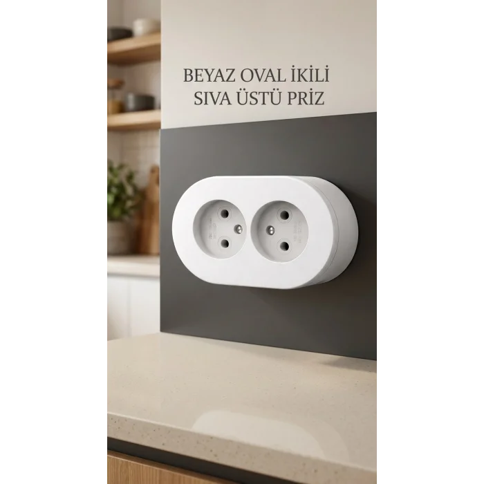 BUĞZ Beyaz Renk Çiftli Topraklı Sıva Üstü Priz - İç Mekan Uygunluğu
