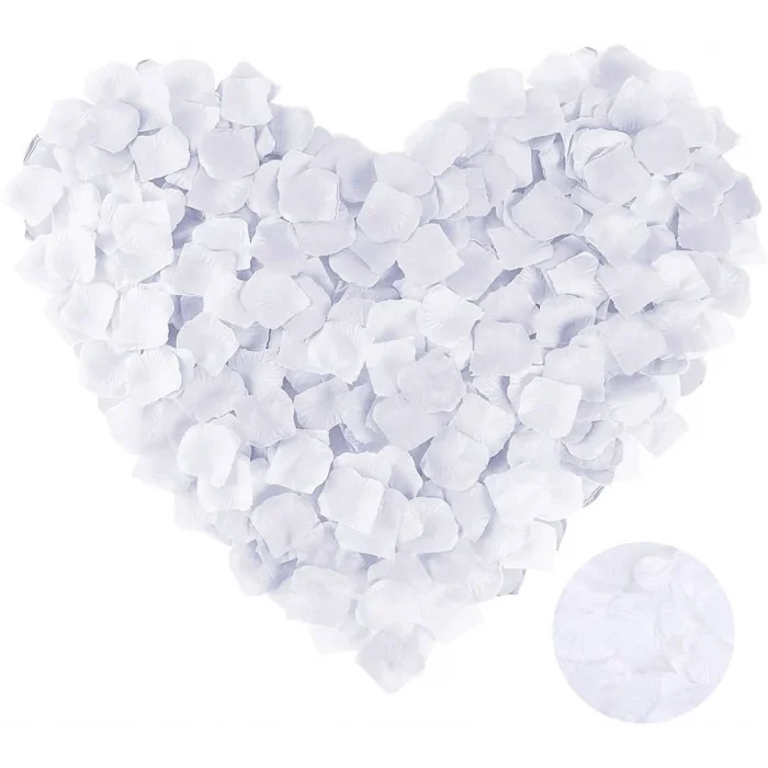 BUĞZ Beyaz Renk Gül Yaprağı Şekilli Konfeti 10 Paket 1000 Adet