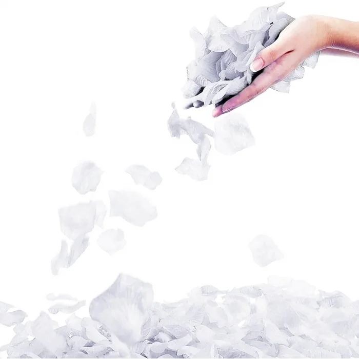  Beyaz Renk Gül Yaprağı Şekilli Konfeti 10 Paket 1000 Adet