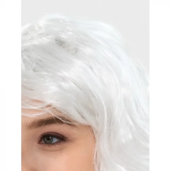  Beyaz Renk Kahküllü Dalgalı Uzun Parti Peruğu