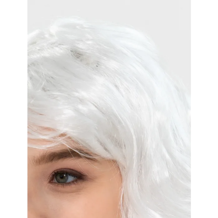  Beyaz Renk Kahküllü Dalgalı Uzun Parti Peruğu