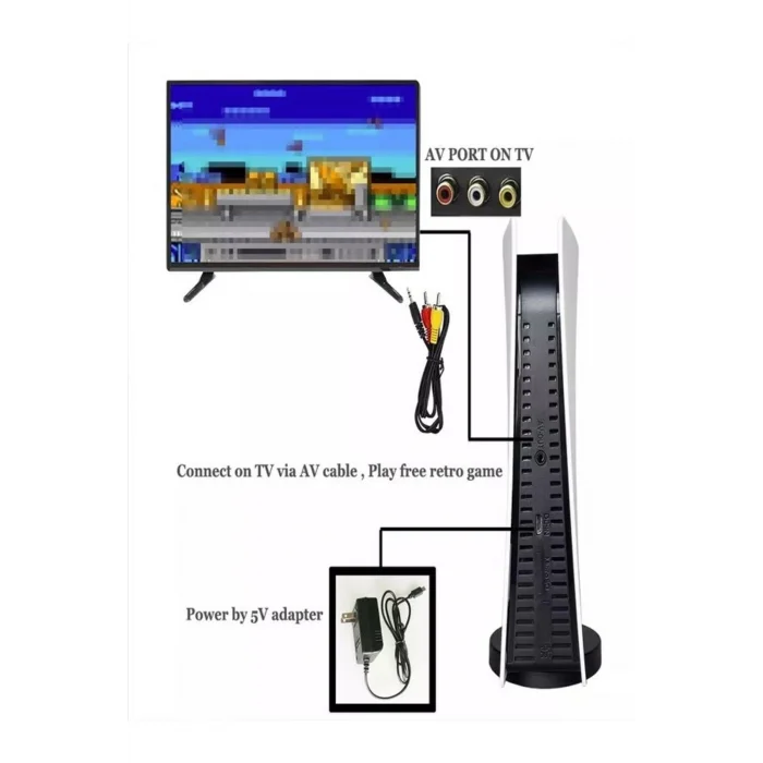 BUĞZ Beyaz renkli 8Bit USB bağlantılı taşınabilir 2 kollu retro temalı video oyun konsolu
