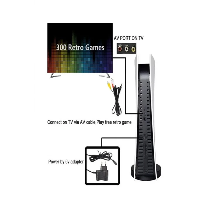BUĞZ Beyaz renkli 8Bit USB bağlantılı taşınabilir 2 kollu retro temalı video oyun konsolu