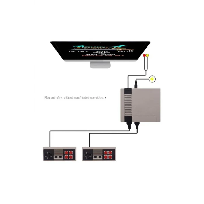 BUĞZ Beyaz retro mini oyun konsolu 620 oyunlu HDMI bağlantılı bluetoothsuz televizyon atarisi
