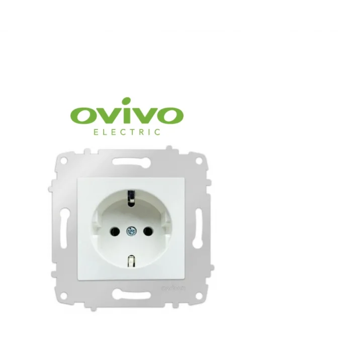  Beyaz Topraklı Priz Çerçevesiz Grano - Priz ve Anahtar İçin Uyumlu Çerçeve