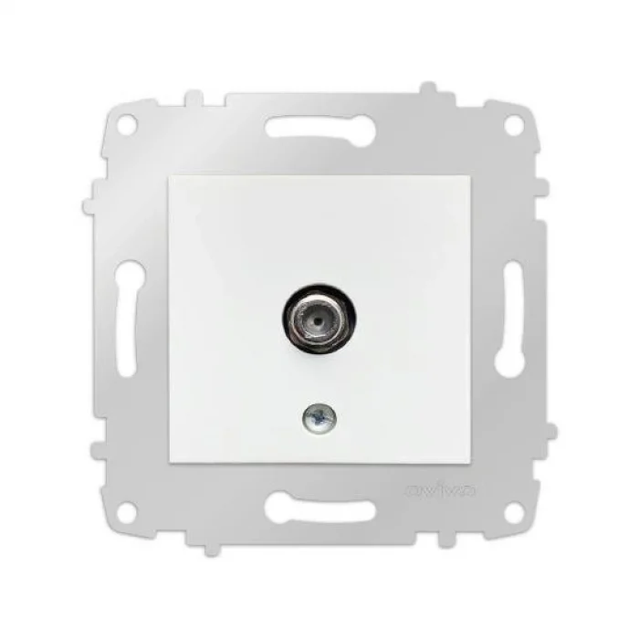  Beyaz Tv Prizi F Konnektörlü Çerçevesiz Grano - Priz ve Anahtar İçin Uyumlu Çerçeve