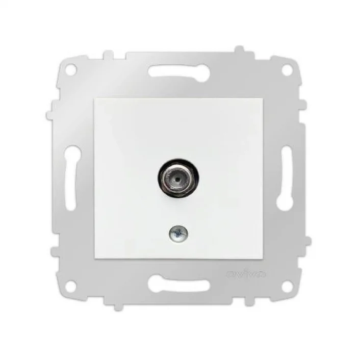  Beyaz Tv Prizi F Konnektörlü Çerçevesiz Grano - Priz ve Anahtar İçin Uyumlu Çerçeve