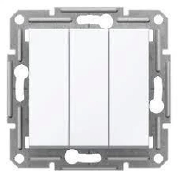  Beyaz Üçlü Anahtar Çerçevesiz - Priz ve Anahtar İçin Uyumlu Çerçeve