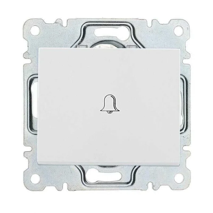  Beyaz Zil Butonu Light Çerçevesiz - Priz ve Anahtar İçin Uyumlu Çerçeve