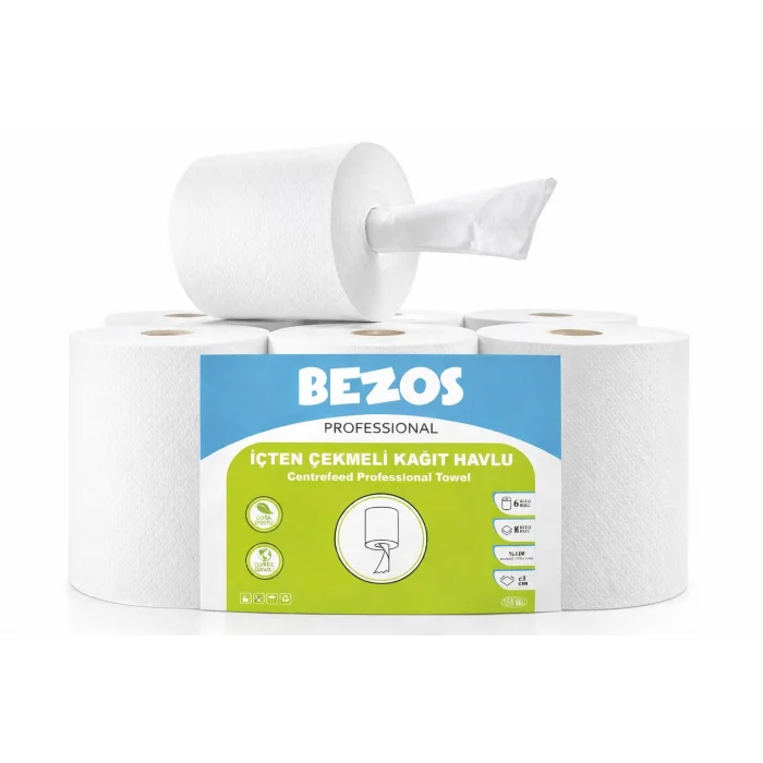 BUĞZ Bezos Professional İçten Çekmeli Kağıt Havlu 2 Koli | 12 Rulo | Endüstriyel Kullanım