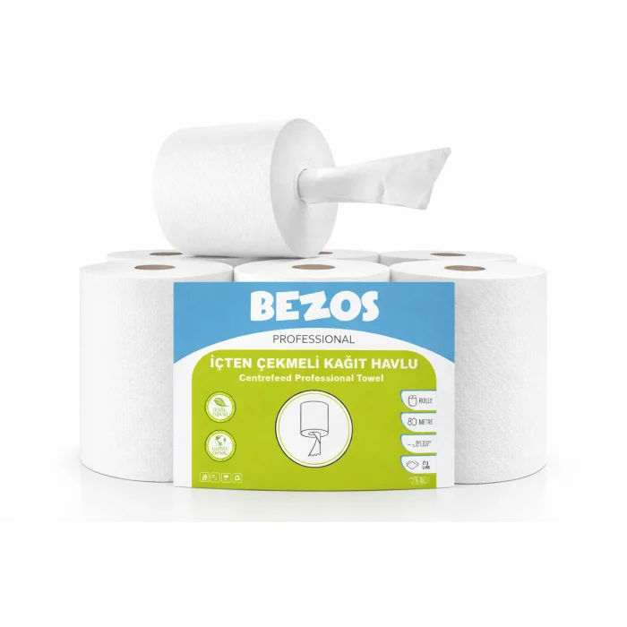 BUĞZ Bezos Professional İçten Çekmeli Kağıt Havlu 6’lı Koli | Endüstriyel & Yoğun Kullanım
