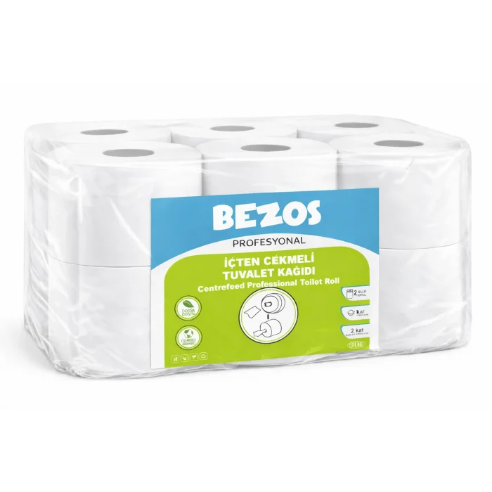 BUĞZ Bezos Profesyonel İçten Çekmeli Tuvalet Kağıdı 36 Rulo | Mini Cimri | 2 Katlı %100 Selüloz 3X12RULO