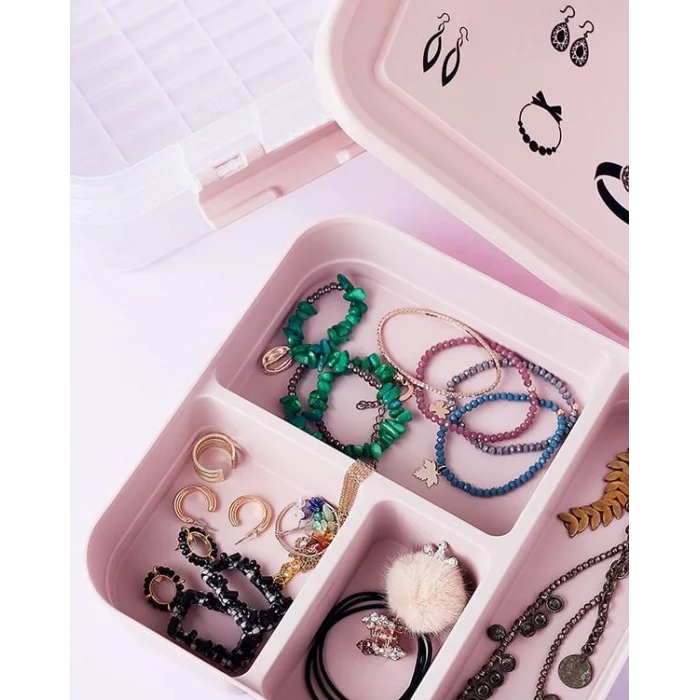 BUĞZ Bijuteri Mücevher Kutusu - Çok Amaçlı Bölmeli Takı Saklama Kutusu