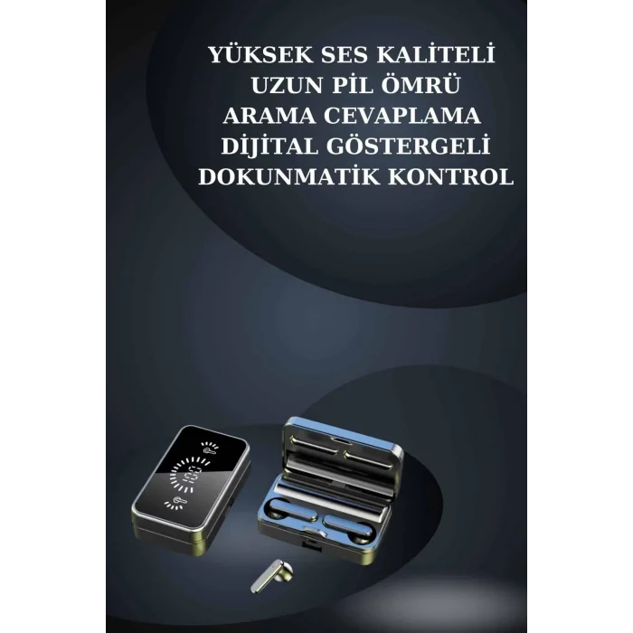  Bileklikli Amoled Ekran Akıllı Saat ve Dijital Göstergeli Kablosuz Bluetooth Kulaklık ANC/ ENC