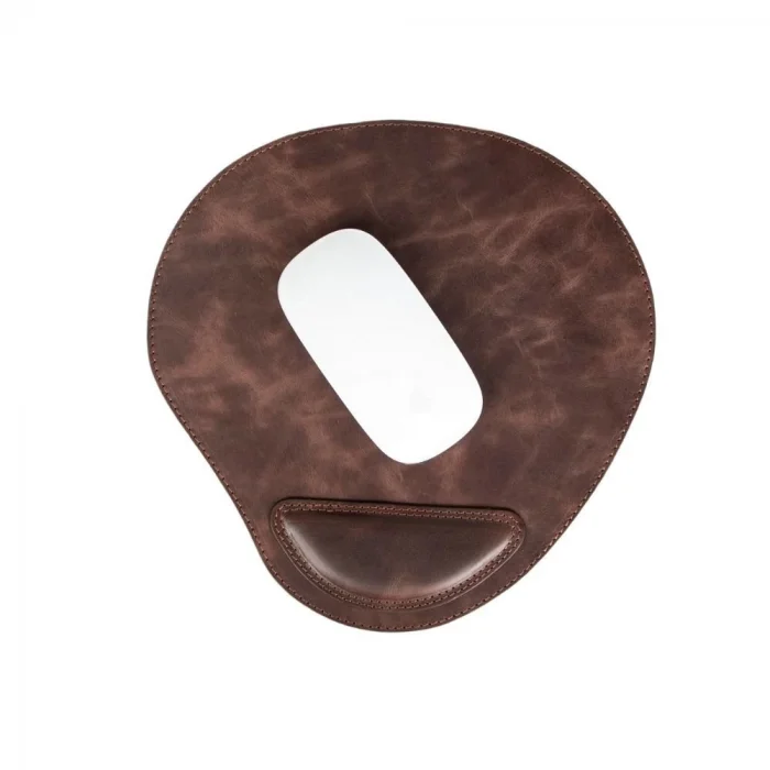  Bileklikli Deri Mouse Pad Antik Koyu Kahve