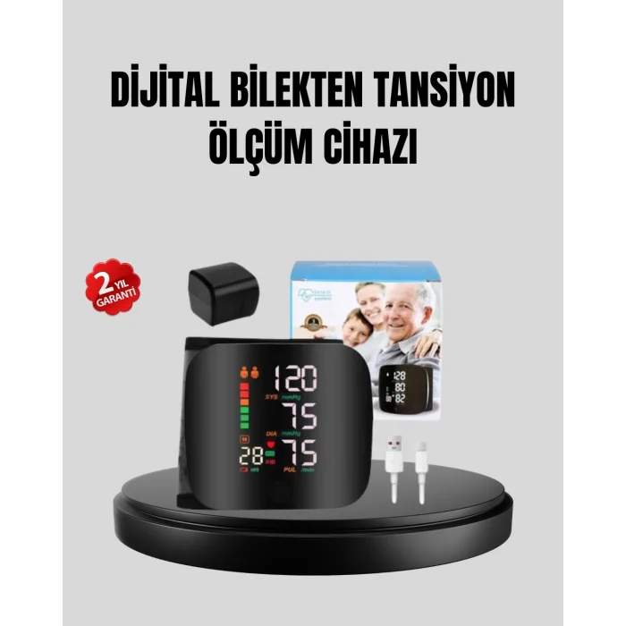 BUĞZ Bilekten Ölçüm Dijital Tansiyon Aleti – Renkli Risk Göstergeli ve Aritmi Uyarılı