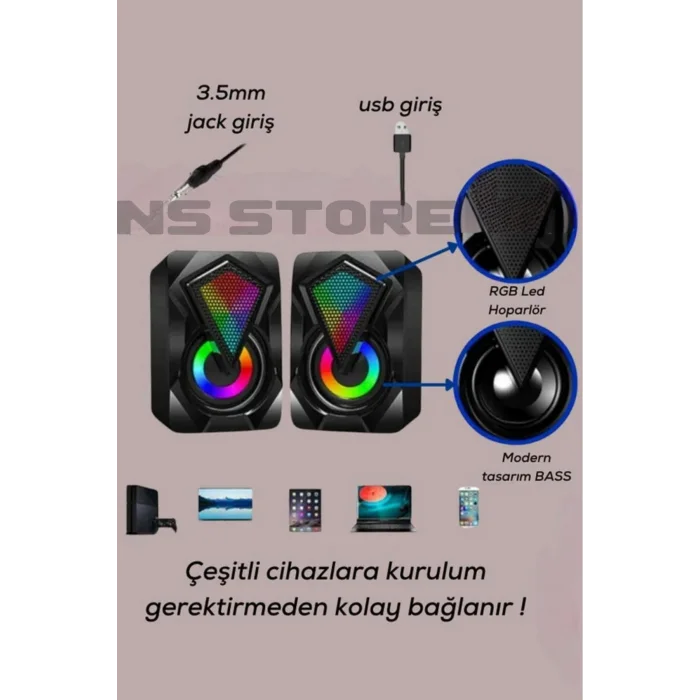 BUĞZ Bilgisayar Hoparlörü - Renk: Çok Renkli, Özellik: Masa Üstü | Teknik Özellikleri ve Kullanım