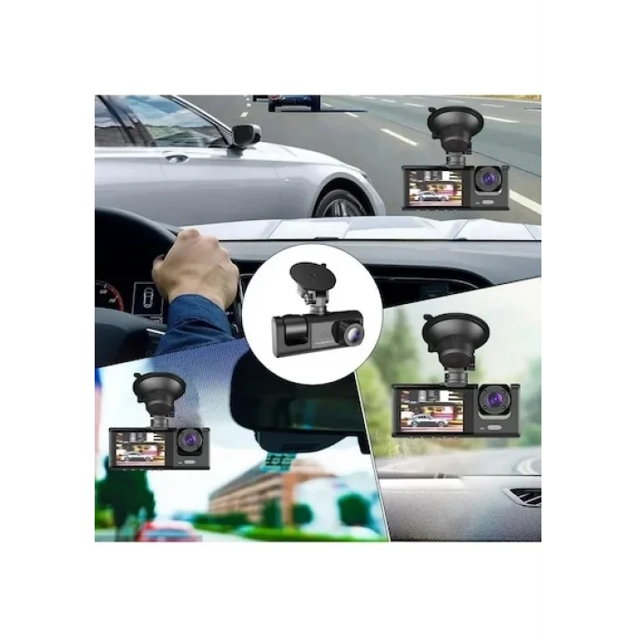 BUĞZ Black Box Traffic Recorder 3 Kameralı Araç Kamerası Geri Görüş Destekli Gece Görüşlü