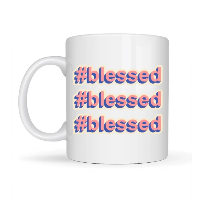 BUĞZ #Blessed Yazılı Porselen Kupa Model 34 – Motivasyonlu Kahve Kupası - Günlük Kullanım & Hediye
