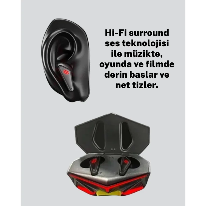  Bluetooth 5.0 Kablosuz Gaming Kulaklık Ergonomik Tasarım