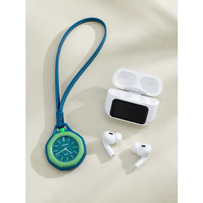 BUĞZ Bluetooth 5.4 Kablosuz Kulaklık Yeşil Askılı Analog Charm Saat İkili Set - BUĞZ