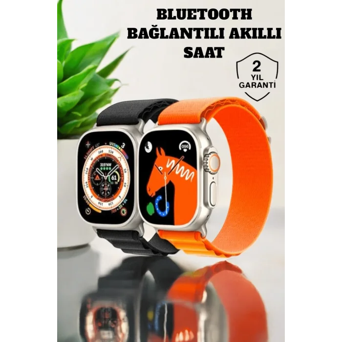  Bluetooth Bağlantılı 49MM Dokunmatik Akıllı Saat Sağlık ve Spor Takip Özellikli
