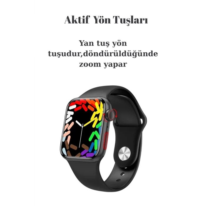 BUĞZ Bluetooth Bağlantılı Akıllı Saat, Nabız ve Uyku Takibi, Suya Dayanıklı Siyah Silikon Kordonlu Model