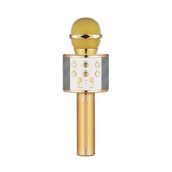 BUĞZ Bluetooth bağlantılı altın renkli dahili hoparlörlü karaoke mikrofon 2 yıl garantili