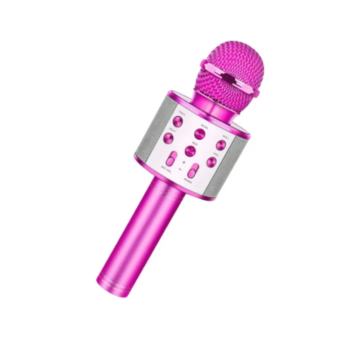 BUĞZ Bluetooth Bağlantılı Kablosuz Karaoke Mikrofonlu Pembe Renkli Hoparlörlü Ses Sistemi