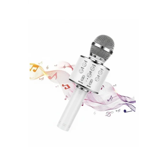 BUĞZ Bluetooth bağlantılı pembe karaoke mikrofonu dahili hoparlörlü usb tf kart destekli 2 yıl garantili