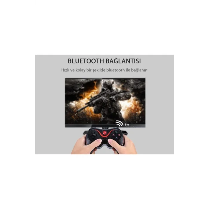 BUĞZ Bluetooth bağlantılı siyah gamepad telefon tutucu standlı PC uyumlu kablosuz oyun kolu