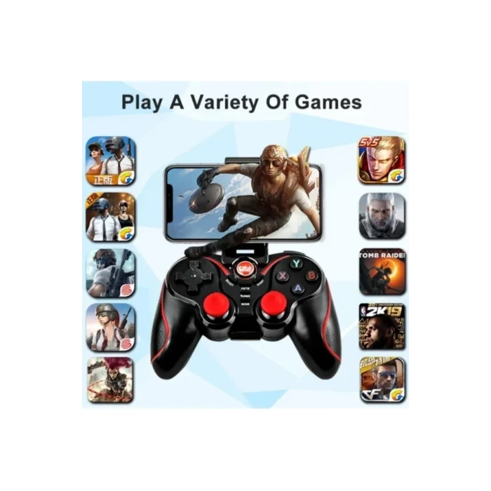 BUĞZ Bluetooth bağlantılı siyah joystick, PC uyumlu, telefon tutucu standlı, 2 yıl garantili