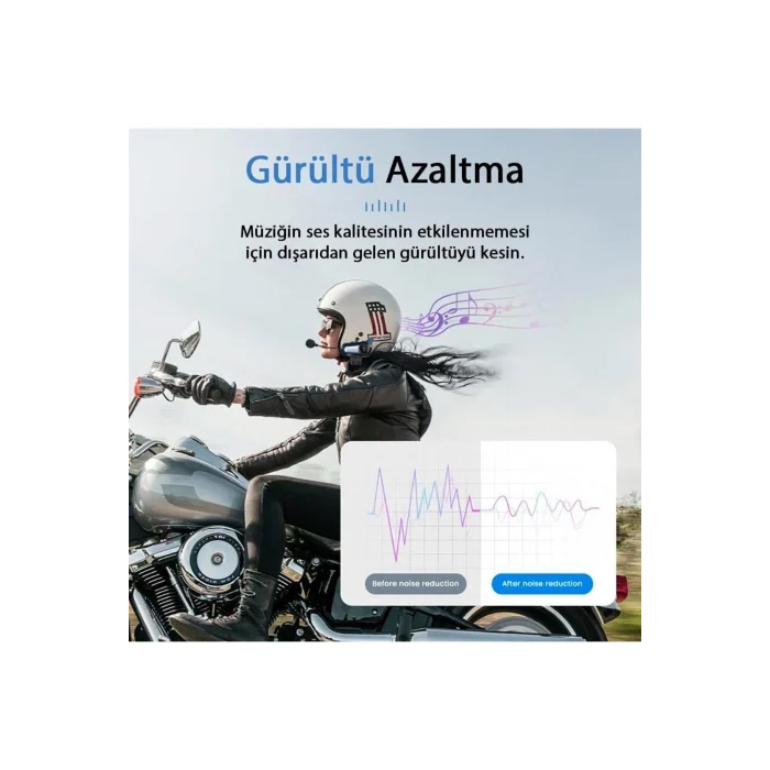 BUĞZ Bluetooth bağlantılı su geçirmez fenerli motosiklet kask kulaklığı interkom 2 yıl garantili
