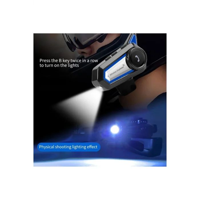 BUĞZ Bluetooth bağlantılı su geçirmez fenerli motosiklet kask kulaklığı interkom 2 yıl garantili