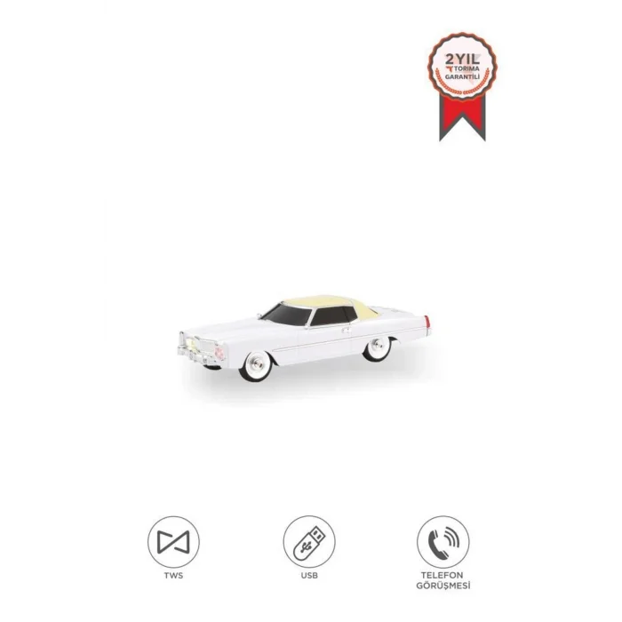BUĞZ Bluetooth hoparlör beyaz renk 10W FM USB TWS destekli 3 saat dinleme süresi 2 yıl garantili