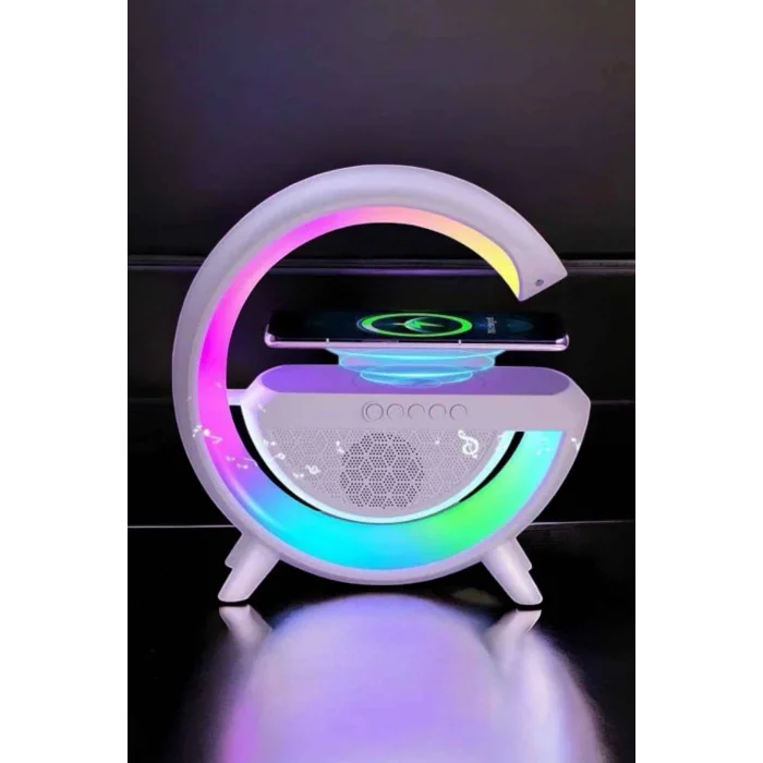 BUĞZ Bluetooth Hoparlör Dijital Göstergeli Wireless Şarj RGB Işıklı - BUĞZ