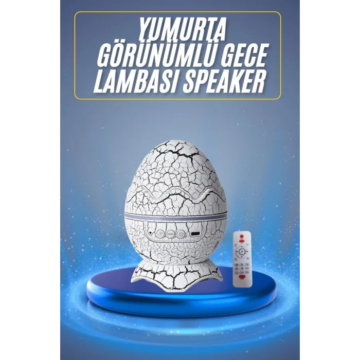 BUĞZ Bluetooth Hoparlör Dinozor Yumurtası Gece Masa Lambası Projektör - Lisinya