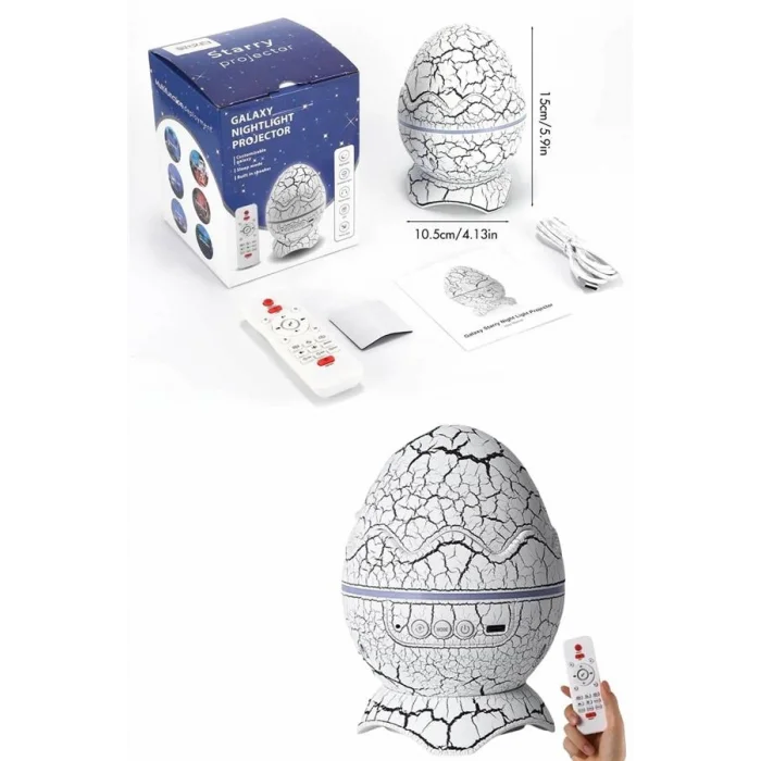 BUĞZ Bluetooth Hoparlör Dinozor Yumurtası Gece Masa Lambası Projektör - Lisinya