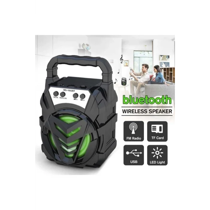 BUĞZ Bluetooth Hoparlör, FM Radyo Özellikli, Şarj Edilebilir, Çoklu Bağlantılı, Siyah